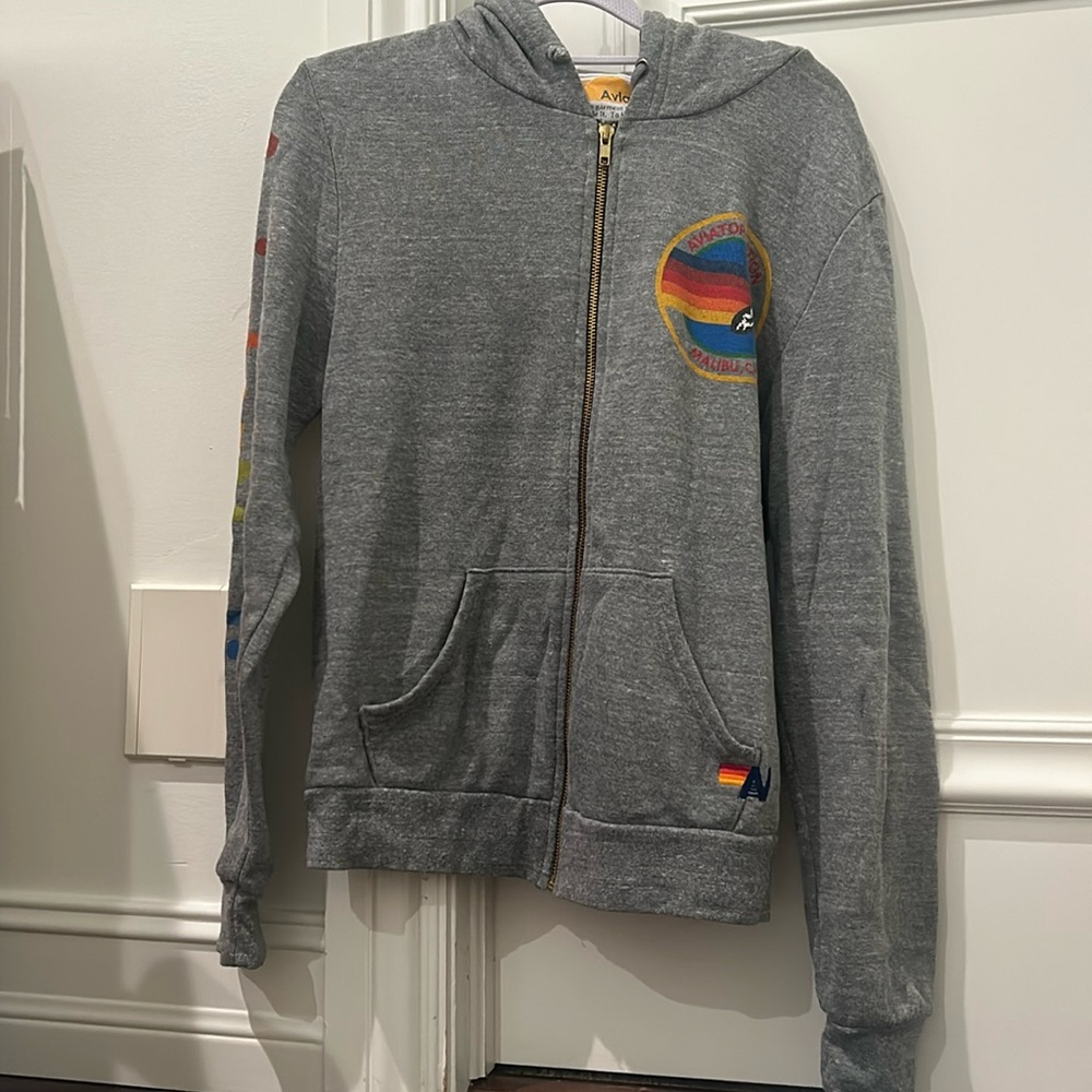 Grey Aviatior Nation Zip Up Hoodie